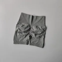 Breathable High - Waist Women's Fitness and Yoga Shorts - M (Light gray)