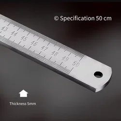 Multipurpose Stainless Steel Ruler - 20 Precision Measuring Tool & Essential Safety Device (20inch (5 mm thick))