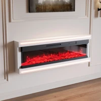 Anajqaqia 51,3×17×161/136,8 см Электрические камины Встроенное светодиодное освещение, таймер и защита от перегрева, функция нагрева, белый — изображение 4