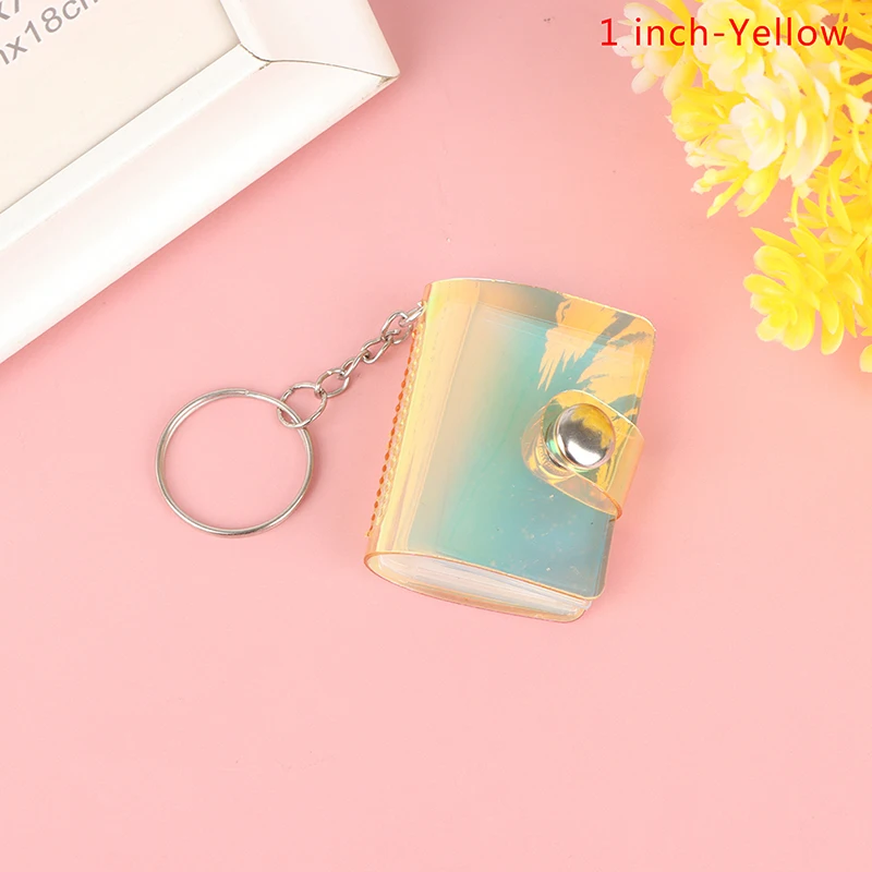 1pc Keychain Photo Album For Mini Photo Sticker Jelly Color Card Holder 2  Inch Photos Holder Portable Key Chain Wholesale