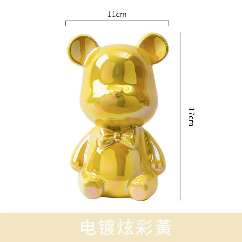 Mini Ceramic crafts  lovely bear piggy bank  ornaments  friend gift  Ice crack glaze  figure  money box  saving box  Saving pot 2
