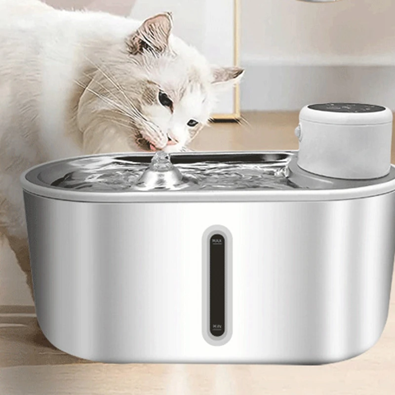 

Stainless Steel Pet Water Fountains For Dog And Cats 3L Water Bowl Dispenser W/Filter Drinking Bowls