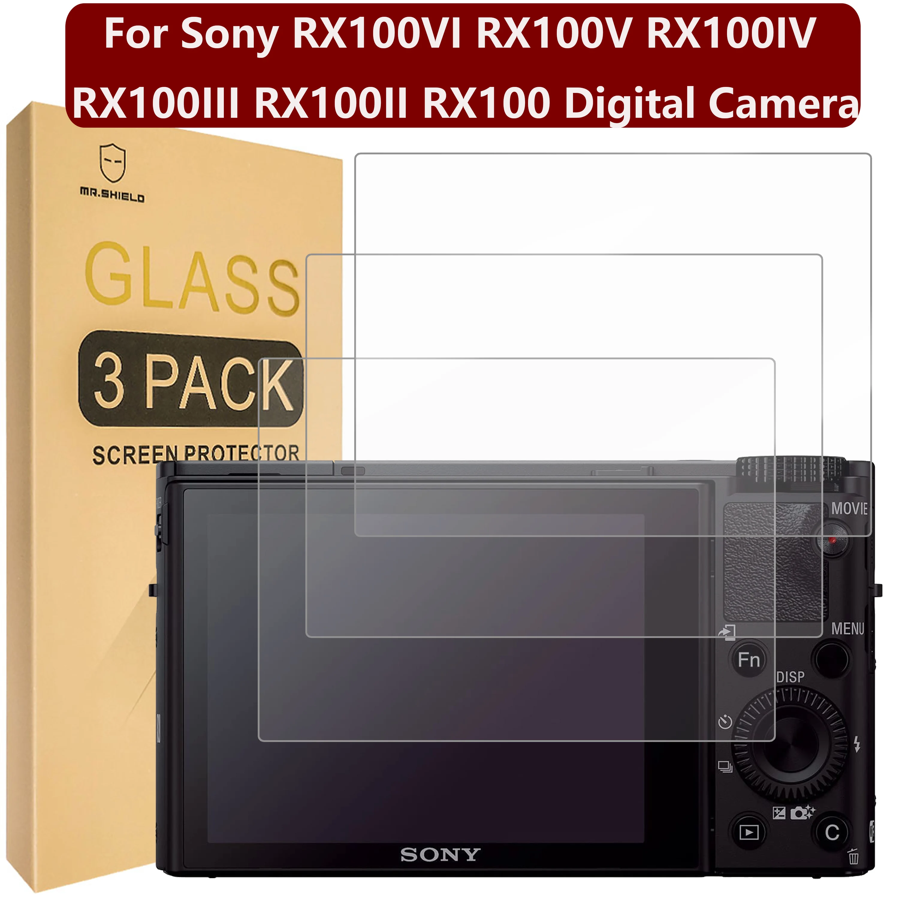

Mr.Shield [3-Pack] Screen Protector For Sony RX100VI RX100V RX100IV RX100III RX100II RX100 Digital Camera [Tempered Glass]
