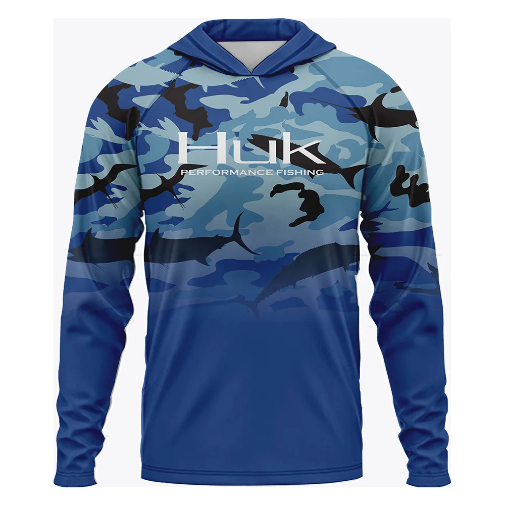 Huk UV 낚시 셔츠 남성용, 얇은 통기성 야외 후드티, 긴팔 퍼포먼스 셔츠, ..