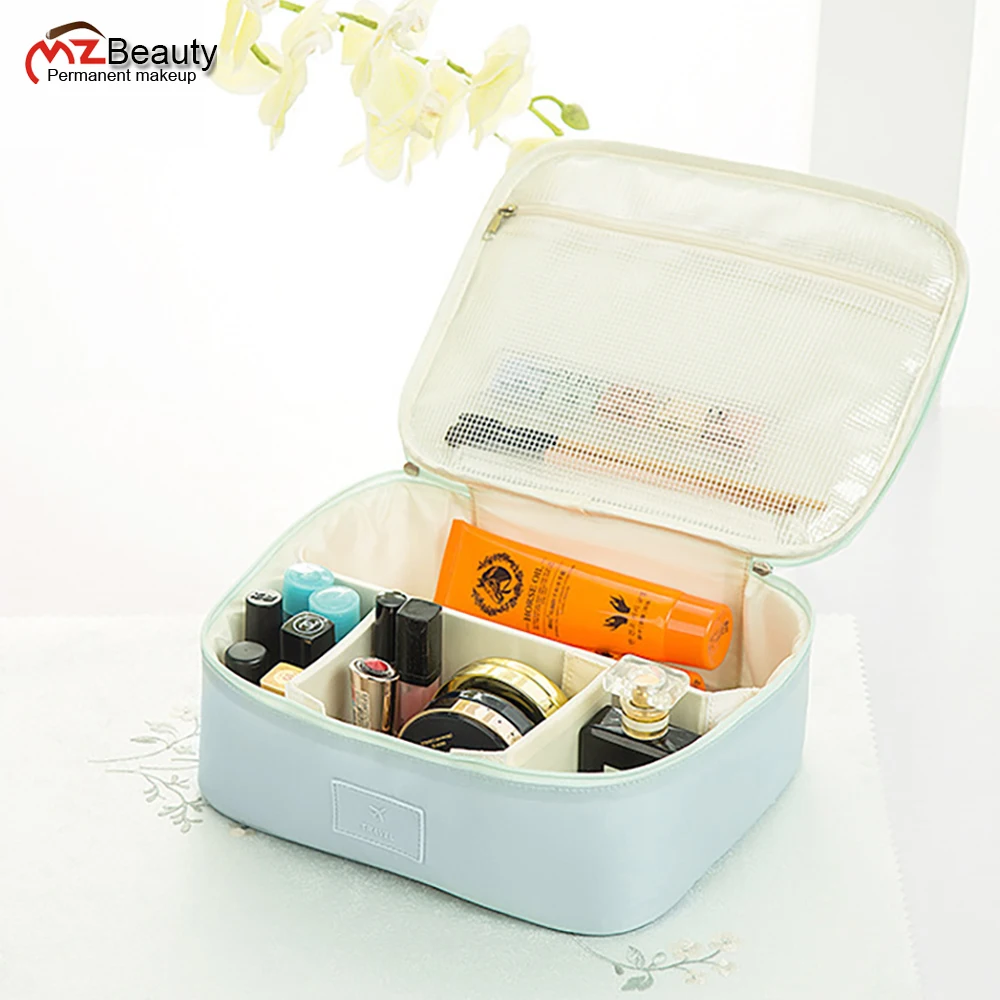 

Ladies Large Protable Waterproof Cosmetic Box Multi-Cell Travel Storage Bag For Perament Makeup Kit Use Microblading Accessories