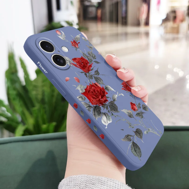 Elegant Graceful Rose Silicone Phone Case Cover