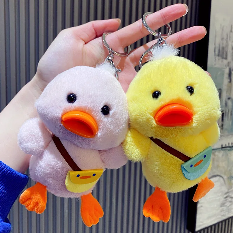 

Plush Duck Creative Keychain Car Keyring Bag Men's and Women's Fashion Pendant Accessories Gift Key Chain Ring Holder