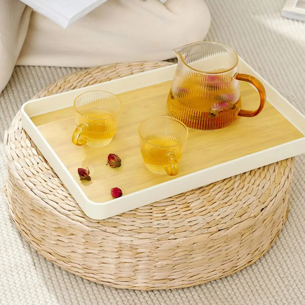 

Multi-functional Tea Holder Wood Pattern Tea Tray Modern Wood Pattern Tea Cup Tray Multi-functional Anti-slip Holder for Heavy