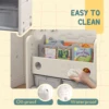 Qaba Kids Toy Storage with 4 Storage Boxes, Bookshelves, Cream White 5