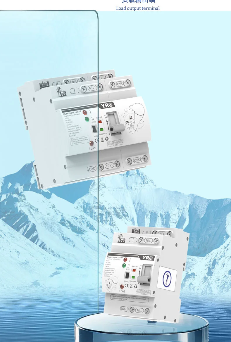 Din Rail 2P 4P ATS Dual Power Interruttore di trasferimento automatico Selettori