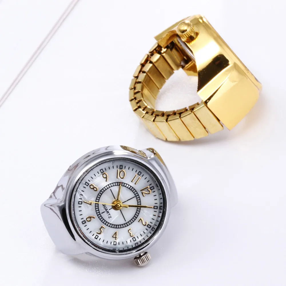 Dial Quartz Analog Watch Creative Steel Cool Elastic Quartz Finger Ring Watch Luxury Wrist Watch Man Clock Men's Wrist Watch