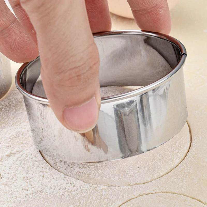 5/1Pcs Round Biscuit Mold Cookie Cutter Set Stainless Steel Baking Pastry Cake Mould DIY Dumplings Skin Cutters Kitchen Tools