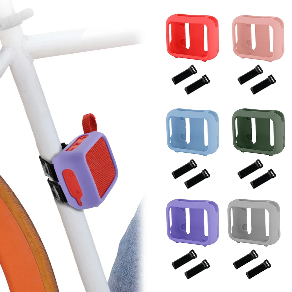 For JBL GO4 Speaker Silicone Case  Travel Carrying Pouch with Speaker Mount Strap Portable Speaker Case Cover For JBL GO 4