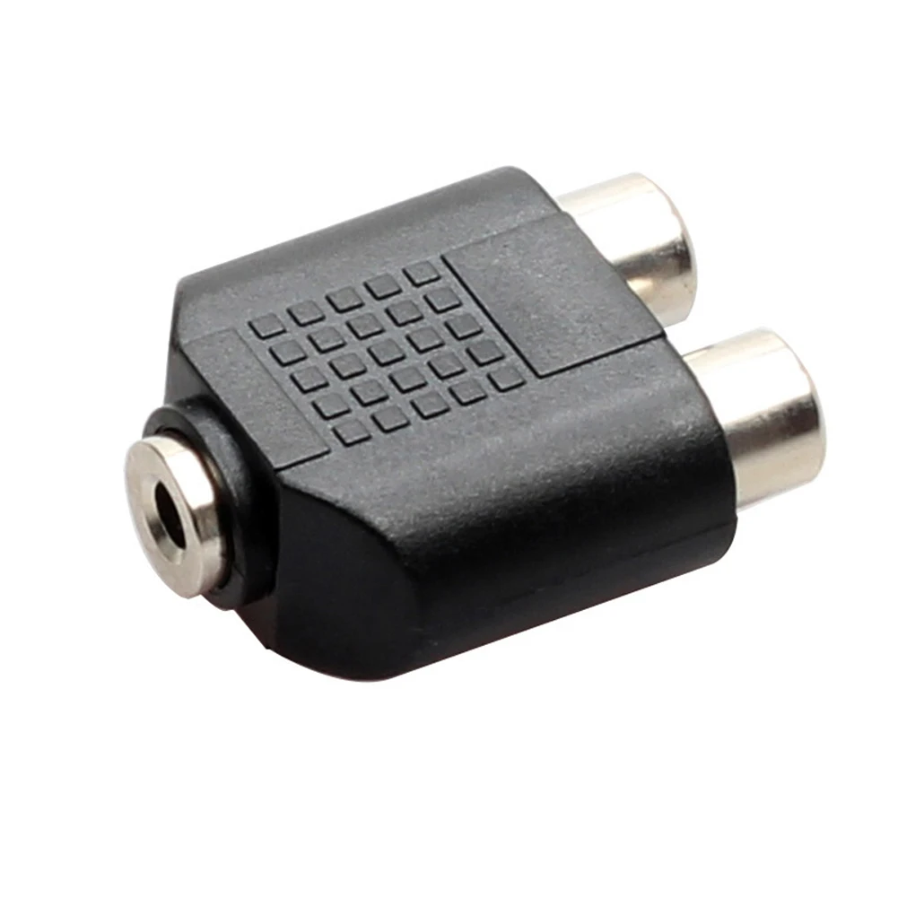 

1x 3.5mm To 2 RCA Female Audio Cable Adapter Connector For Speaker Power Amplifiers Mic Microphones Audio Equipment Mixers