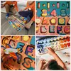 Wooden Number Puzzle Sorting Montessori Toys For Toddlers Shape Sorter Counting Fishing Game Educational Math Stacking Block 6