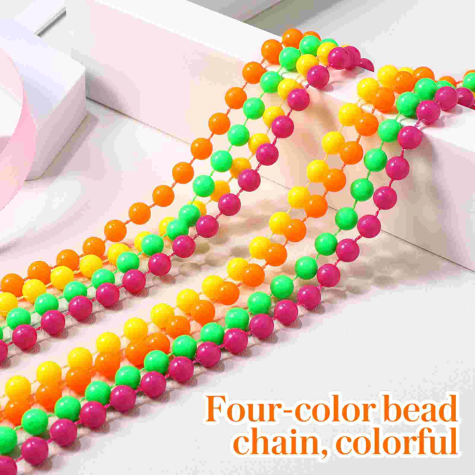 

8 Pcs Bead Necklace for Party Colorful Costume Accessories Bracelets Vintage Old Fashioned Neon Beads Chains