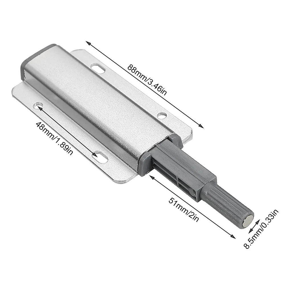 2pcs Heavy Duty Metal Push To Open Catch Cabinet Door Kitchen Wardrobe Hardware Aluminum Alloy Magnet Catch System Damper er magnetic cabinet catches,door catches,magnetic cabinet latches,cabinet door latch