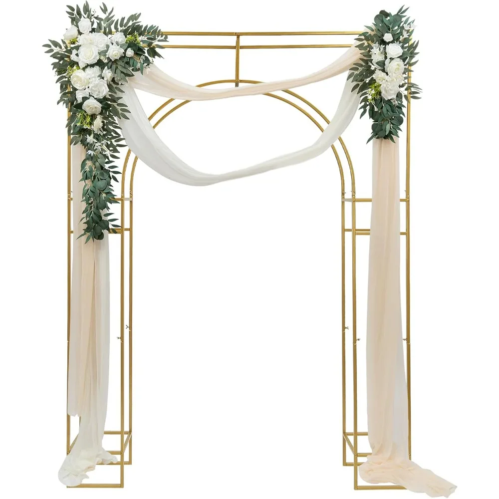 Wedding Arch Backdrop Stand, Wedding Arches for Ceremony Square Metal Balloon Arch Stand Garden Arbor Frame for Birthday