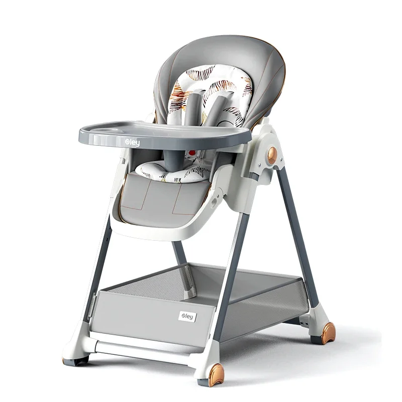 Multifunctional Foldable Baby High Chair Adjustable Height Feeding Chair Can Sit Can Lie Toddle Play
