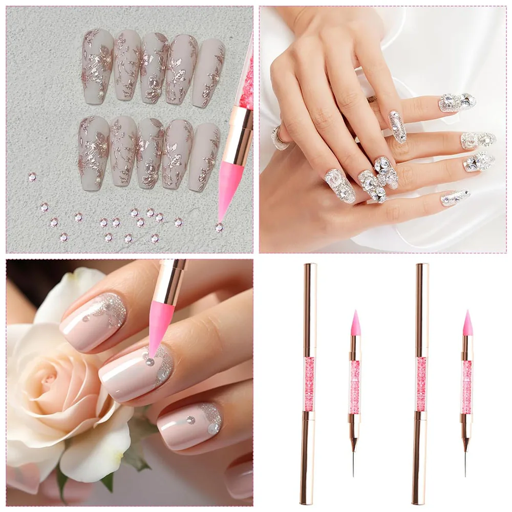 Rhinestones Picker Doting Pen Dual-Ended Wax Pencil Pen Rhinestone Picker Double Head Applicator Gems Stick Tool