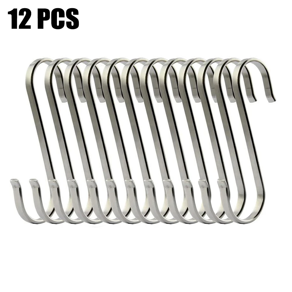 12pcs Hanger Hook Plated Metal Lightweight Portable Hanging Clothes