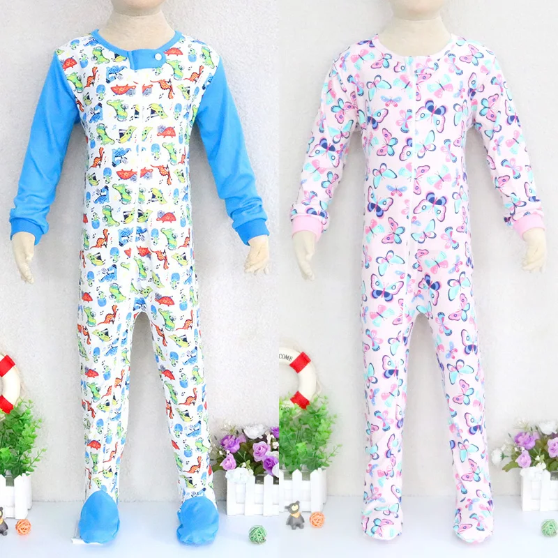 Big Baby Children One Piece Rompers Long Sleeve 100% Cotton Zipper Boys And Girls Pajamas About 5 to 7 Years Old