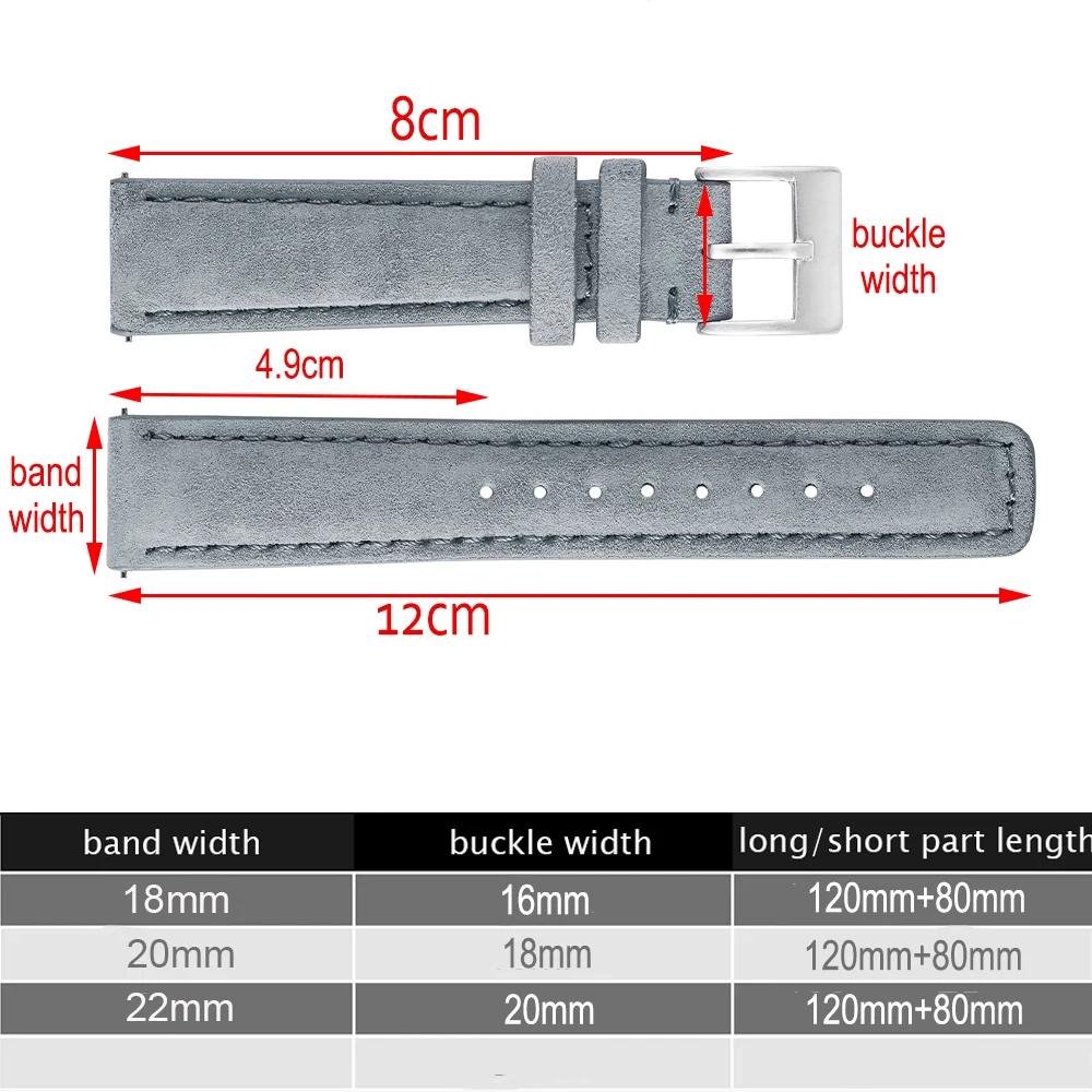 Premium Soft Suede Leather Vintage Watch Strap Bracelet