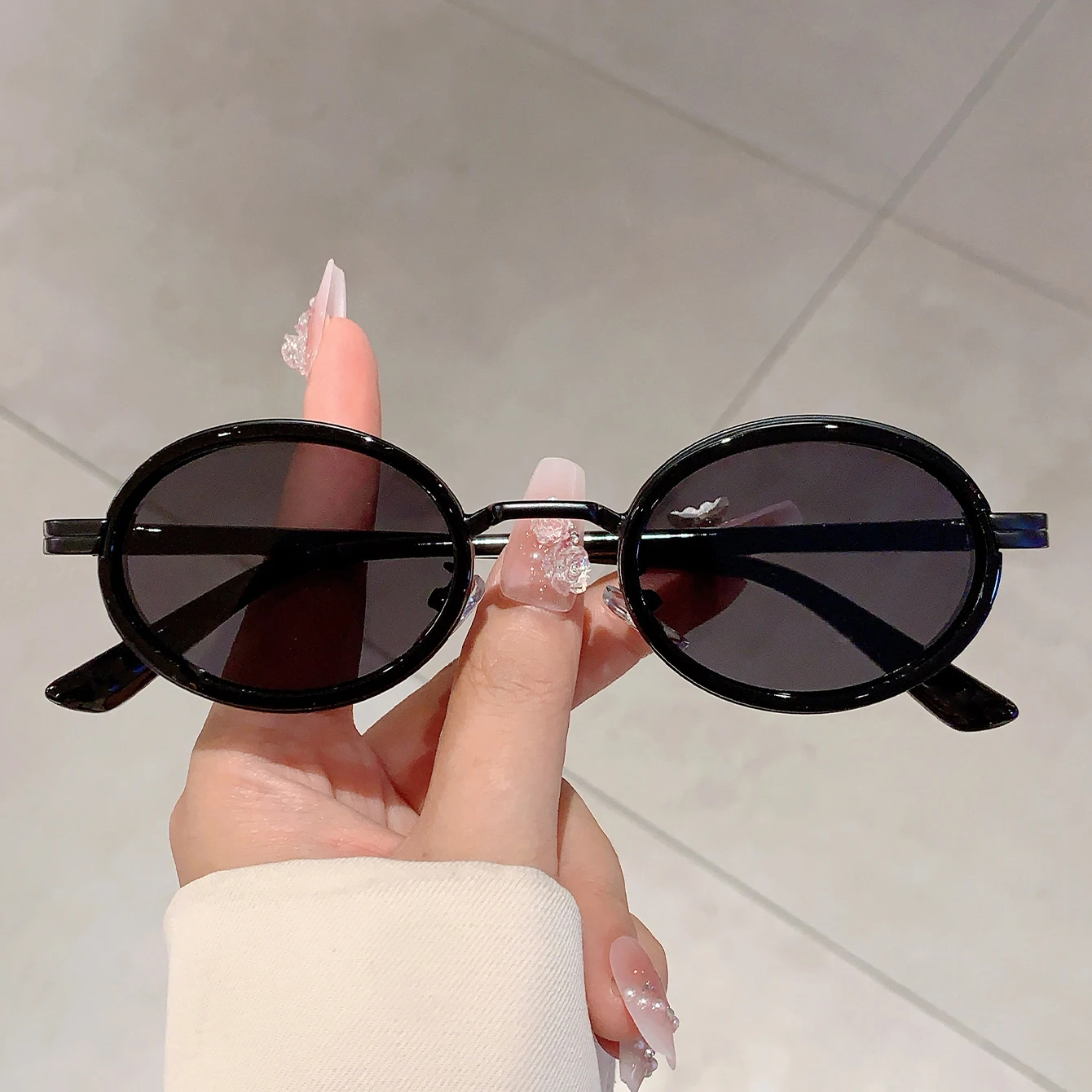 KAMMPT Vintage Oval Trends Shades Damenmode Markendekor Sonnenbrille Neu in Damen Leoparden-Sonnenbrille für Strandreisen – Detail 12