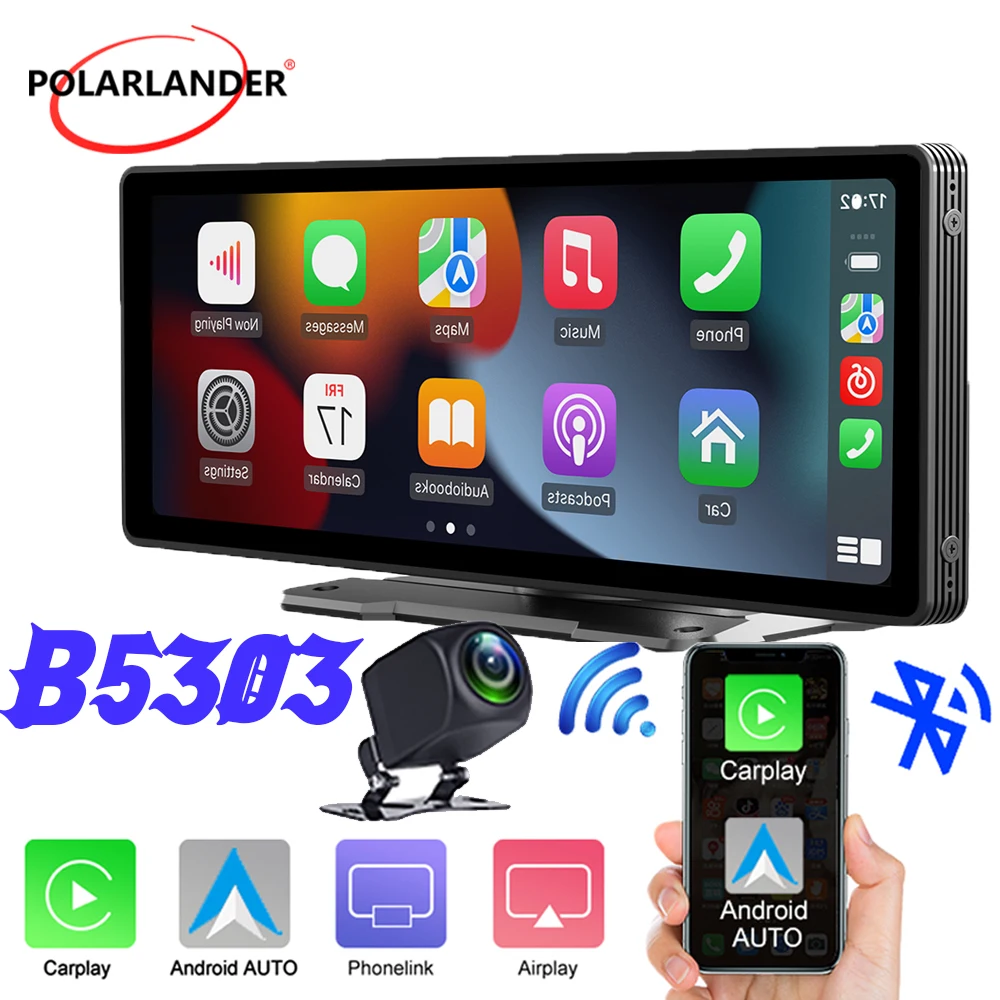 

Car Stereo Audio Wireless Carplay Android Auto Portable Car MP5 Stereo Car Multimedia Player 9'' IPS Touch Screen Bluetooth