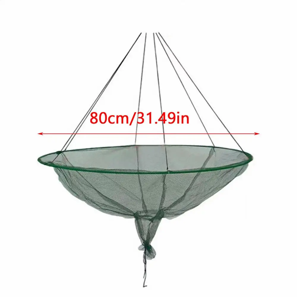 100/80CM Große Runde Folding Drop Fischernetz Garnelen Catcher Tank Casting Netzwerk Fisch Aale Falle Käfig Garnelen köder Krabben Netting – Detail 9