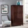 Wood Furniture Shaker 2-Door Wardrobe, Solid Wood with Cherry Finish 2