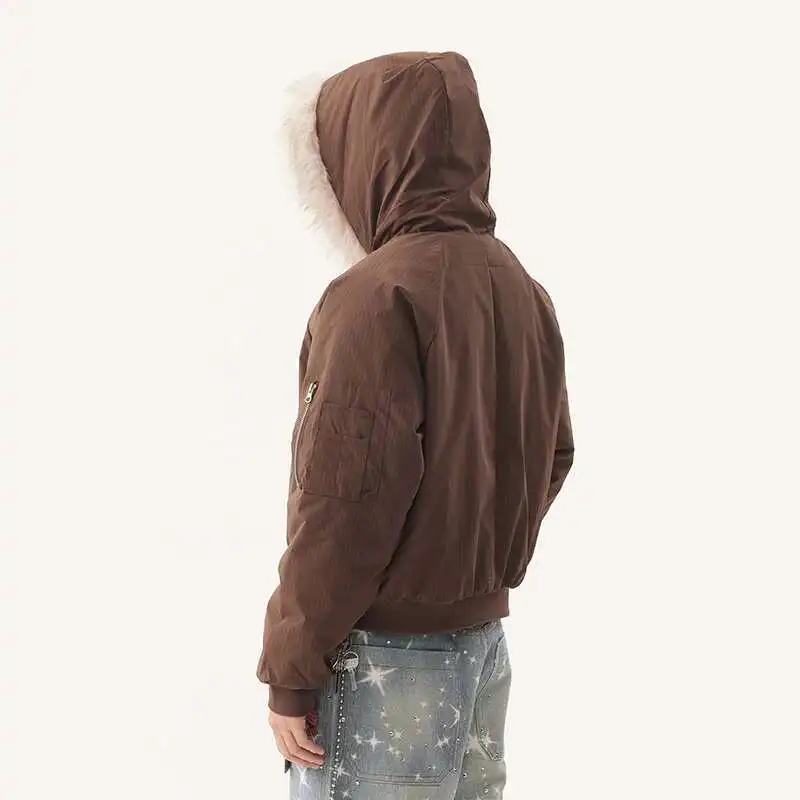 PFNW American Vintage Fur Collar Loose Casual Zipper Cotton Jakcets Men's Winter Trendy Warm Short Cotton-padded Coat CPG2188