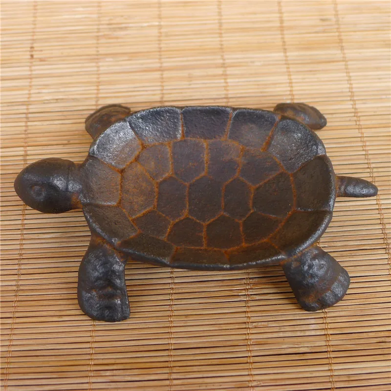 

Exquisite Antique Iron Tortoise Inkstone Ashtray Ornament