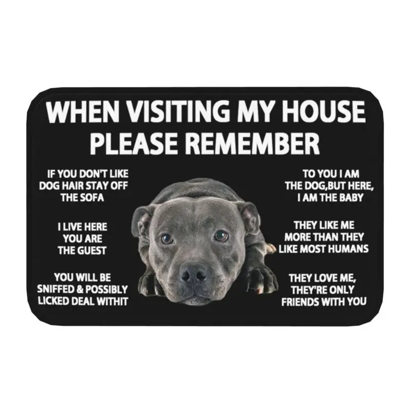 Staffordshire Bull Terrier Doormat Non-Slip Kitchen Bath Mat Bedroom Balcony Floor Door Entrance Carpet Rug floor mat non slip mat door mat fun doormat carpet mat