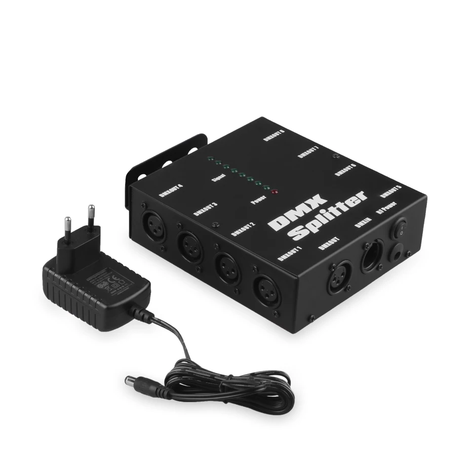 8 Way Channels Isolated 3Pin DMX 512 Optical Splitter Istribution Amplifier for DJ Disco Wedding DMX Stage Lighting Effect Led Stage Light