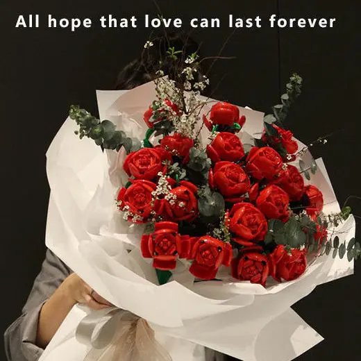 

Eternal Flower Building Block Eternal Bouquet Building Block Flower Model Assembly Home Decoration Plant Decoration Educational