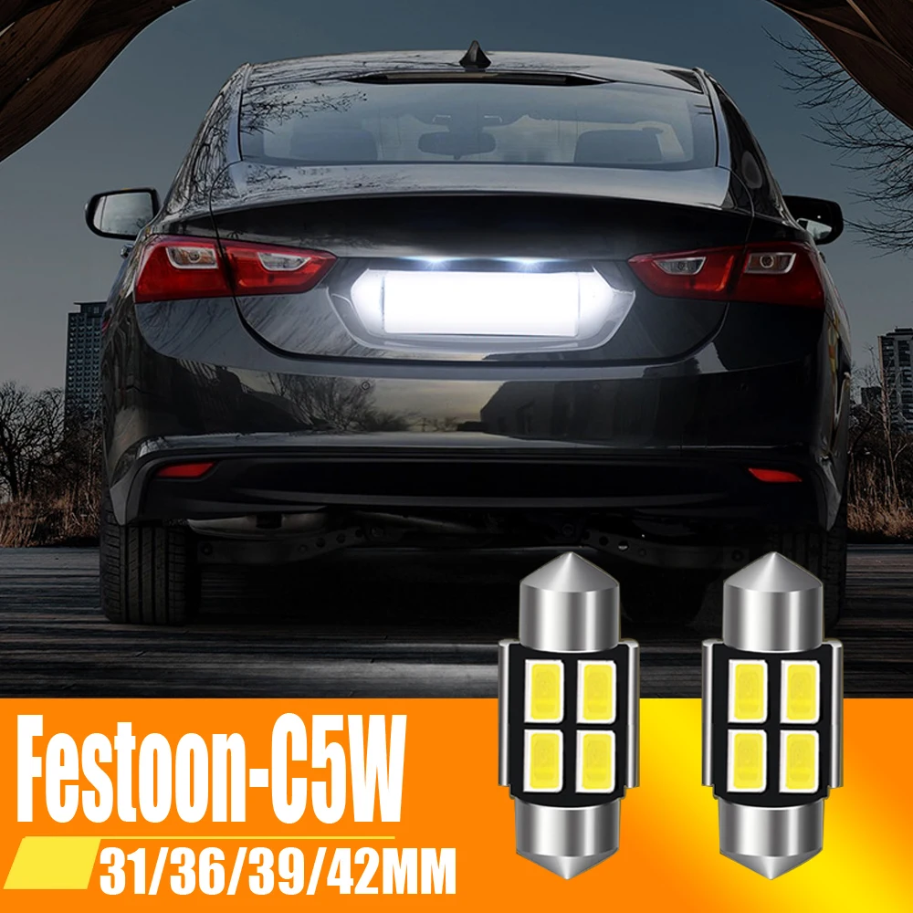 2X Festone 36Mm Canbus Led Lampadina C5W 31Mm 36Mm 42Mm 39Mm Interni Auto Dome Map Lampada Targa Luce Per Vw Golf 4 Auto