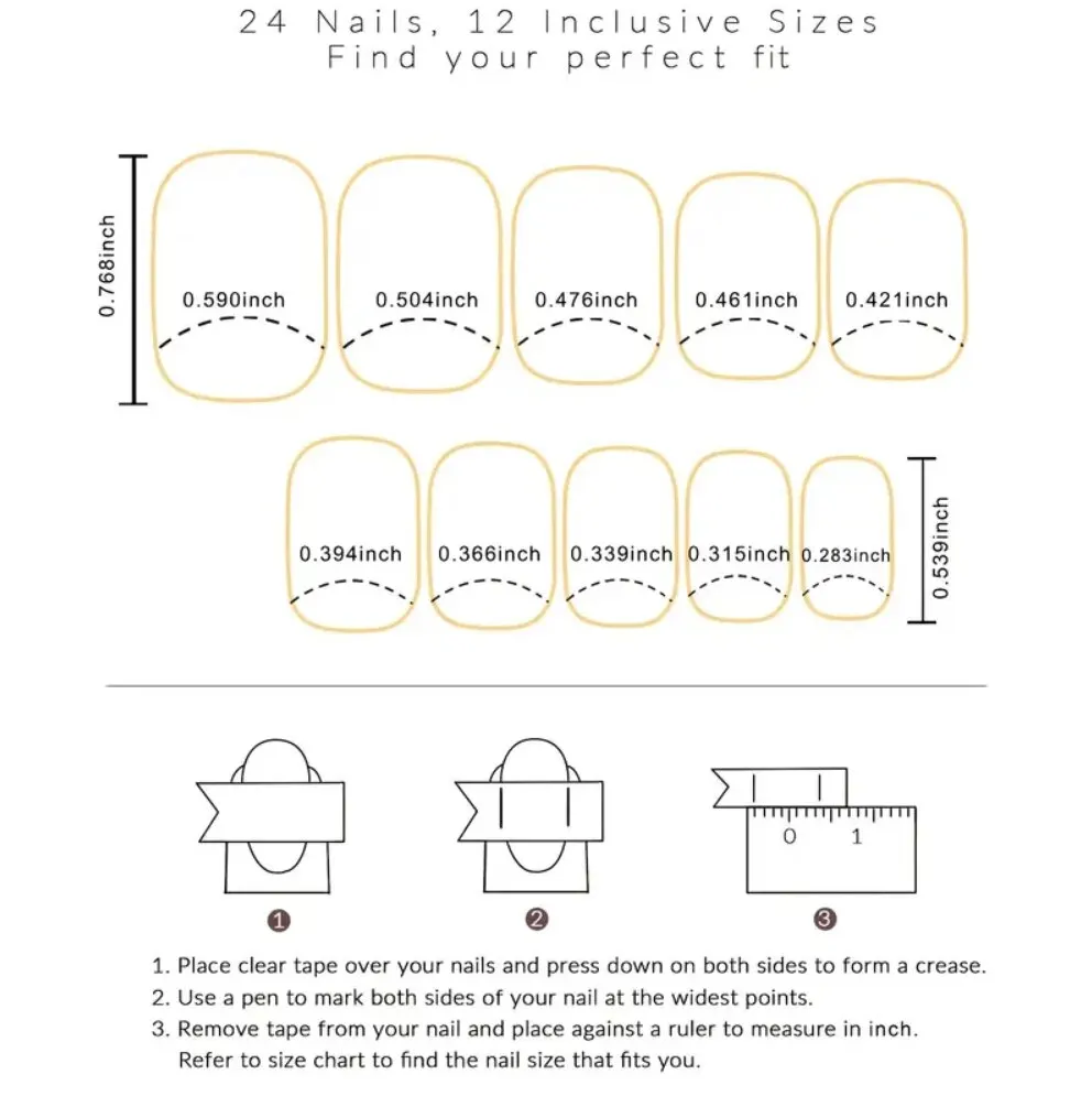 Description Picture 5 of itemSquare Press On Nails Short Fake Nails French Tip Colorful Glue On Nails With Designs 24 Pcs Glossy Acrylic Nails For Women And