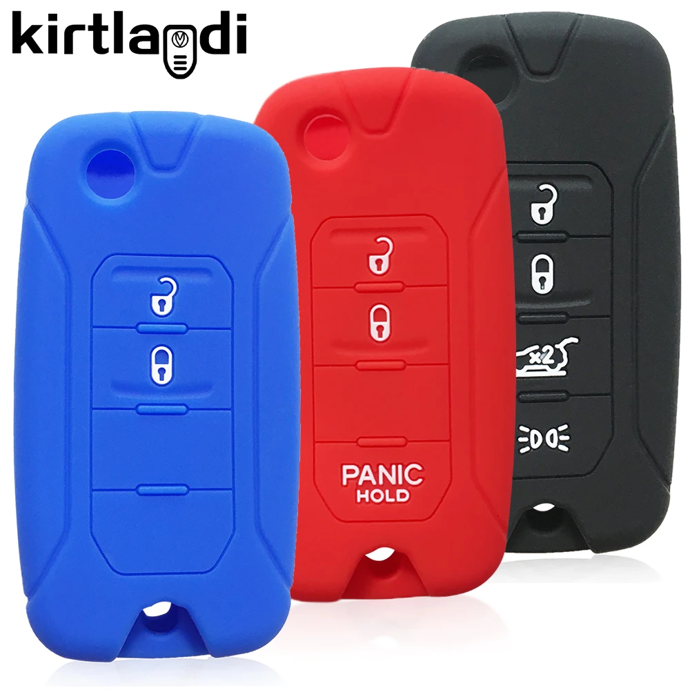 Schlüsselhalter Silikon Schlüsselhülle für Jeep Renegade Compass 2016 2019 2020 2021 2/3/4 Tasten Fernbedienung Schlüsselanhänger Schutz Flip Folding – Detail 2