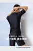 Men Swimsuit O-Neck Short Sleeve Mid-rise Swimming Suit Printing Slim Fit T-shirt Swimming Trucks Set Beachwear 6