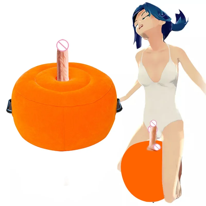 new-female-masturbator-orange-inflatable-cylindrical-sex-pillow-fixed-dildo-cock-vibrator-cushion-seat-love-stool-chair