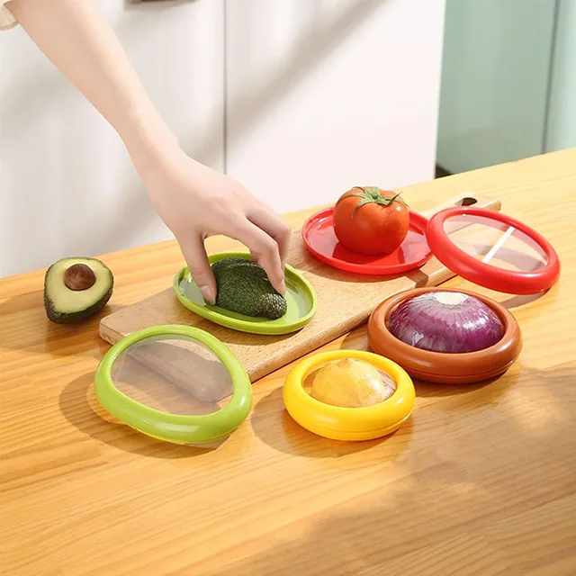 Boîte de rangement hermétique pour fruits et légumes, frais, citron, tomate, avocat, couvercle de conservation, outils de cuisine transparents et réutilisables 2