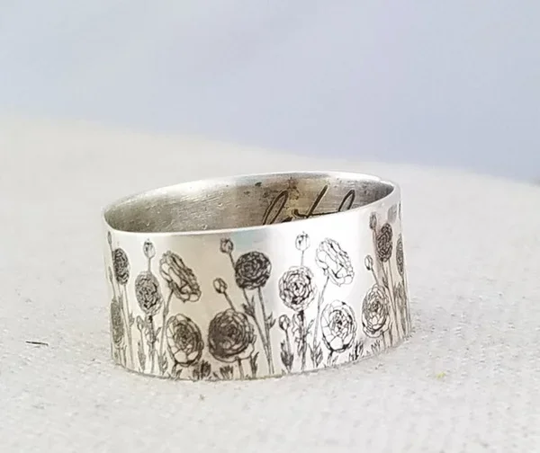 Finger Ring Silver Ring Wedding Rings Wedding Ring Vintage Silver Color Rings Mens Womens Exquisite Hand Carved Floral Rings Boho Simple Style Wedding Engagement Jewelry Gifts