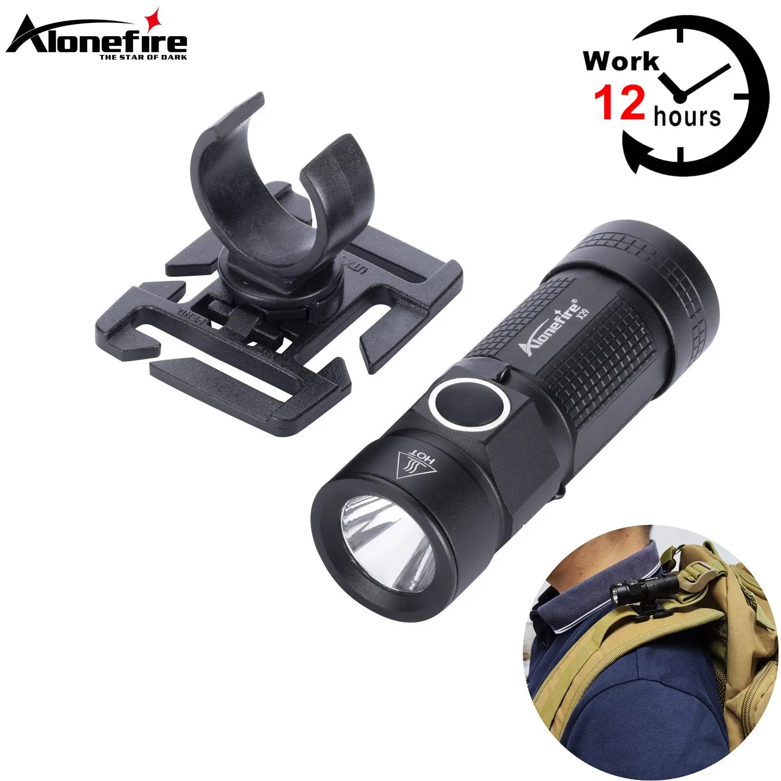 360-Swivel-U-Ring-Clip-XPG-LED-Portable-Mini-Flashlight-12-Hours-Work ...