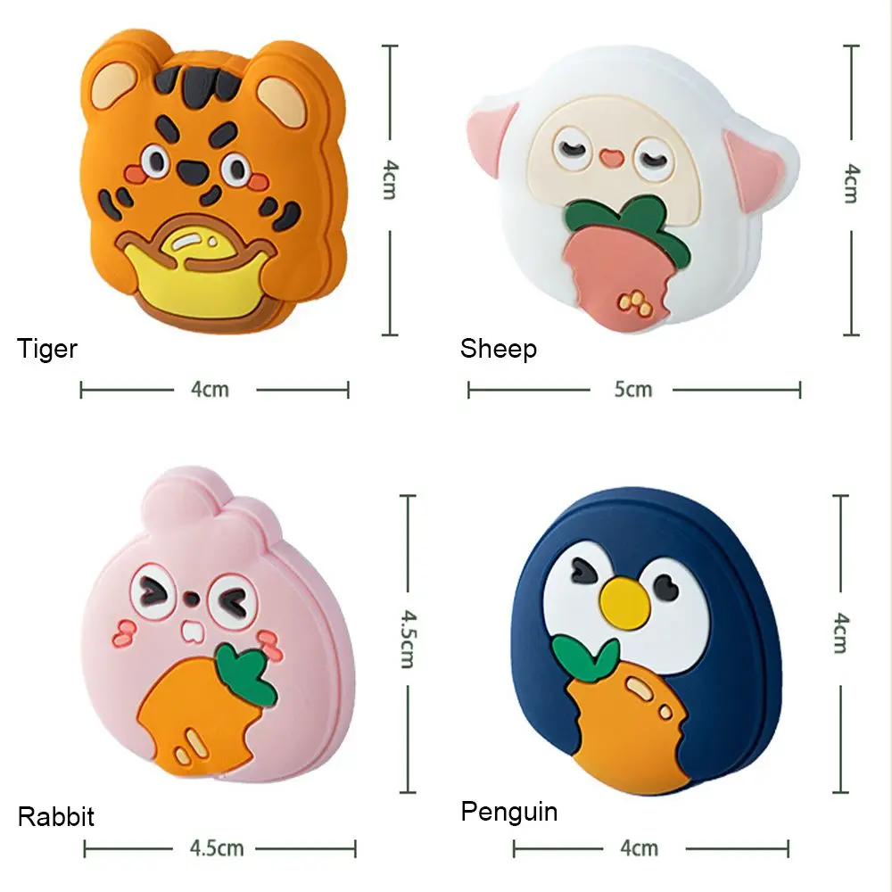 Animal Door Stoppers Wall Protection Safety Shock Absorber Door Handle Bumpers Wall Protectors Cartoon Tiger Sheep 1pc