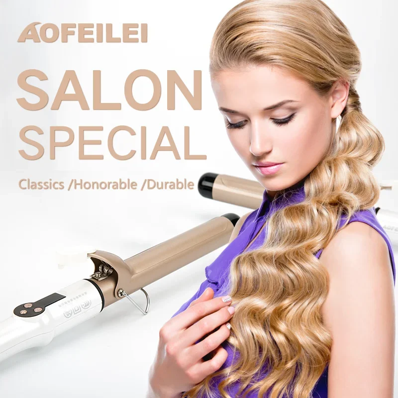 Hair Curler New Electric Hair Curler with LCD Screen Digital 19-38mm Professional Curling Iron