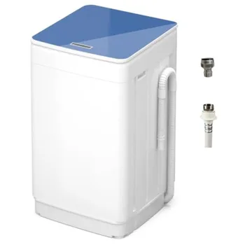 Portable washing machine for apartment RVs dorms, plastic body, white, 20 lbs capacity with 7 wash cycles and LED display 1