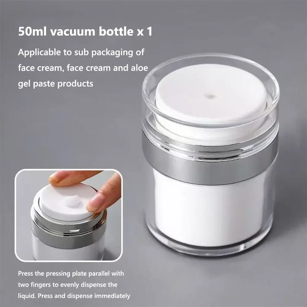 15ml/30ml/50ml Vacuum Bottle Push-type Travel Bottle Sample Bottles Full-cover Face Cream Lotion Cream Bottle Gifts