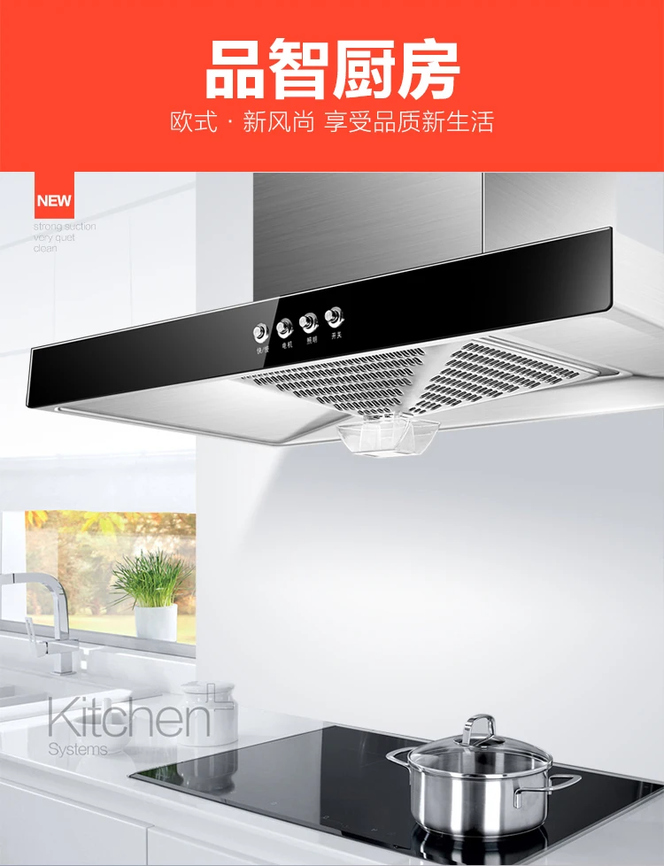 110V/220V Small Size Apartment Kitchen Exhaust Hood - Top Suction Range Hood 60/70/75 cm Size 5