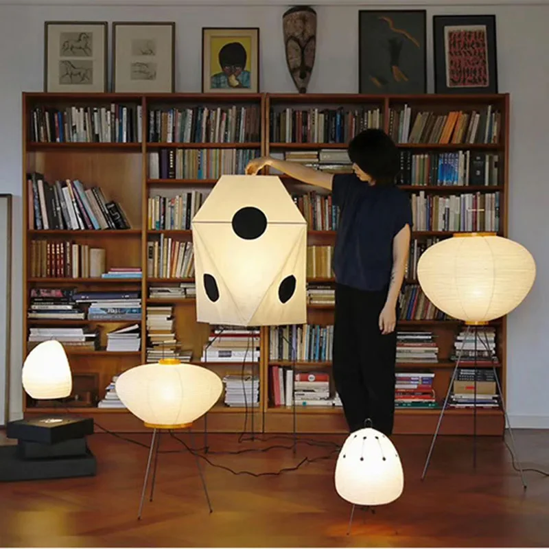 

Минималистичная Напольная Лампа Wabi-sabi Akari Noguchi Yong, фотолампа, Современная подвесная Строительная арматура для гостиной, дивана, стола, спальни, кухни, кабинета